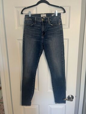Frame Denim Le High Skinny Jeans - Dark Blue Wash